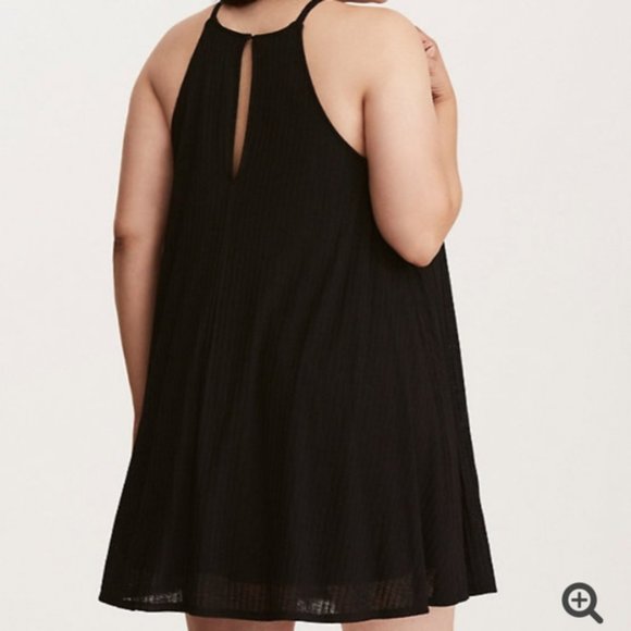 Torrid Spaghetti Strapped, Ribbed, High Neck Trapeze Dress, Size 6, Full… - Picture 2 of 9